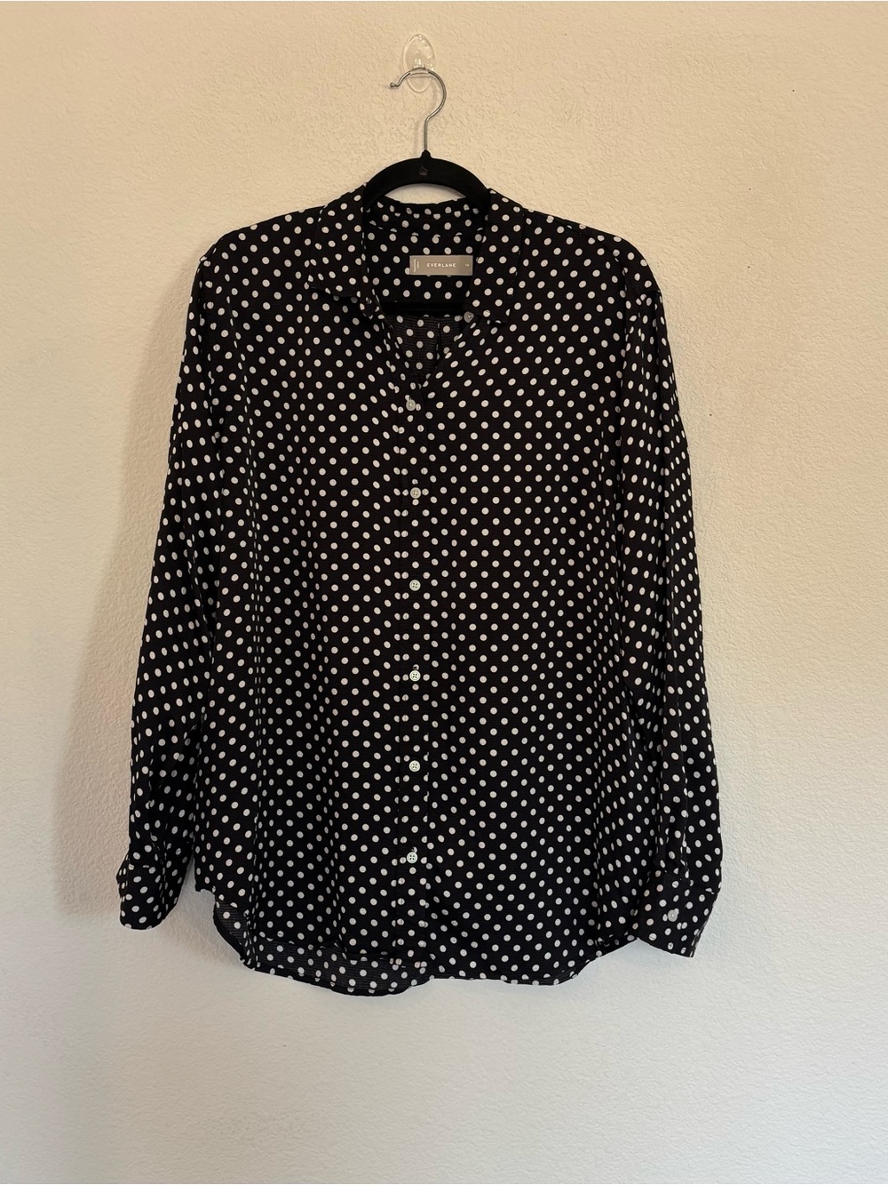 Everlane Black Polka Dot Button Down Shirt